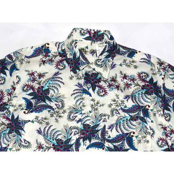 Alan Flusser Men's Long Sleeve Button Front Casual Paisley Shirt Size Medium - Picture 4 of 8